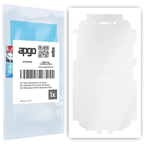 apgo Displayschutz + Seiten Schutzfolie für Apple iPhone XS - Display Vollabdeckung, Hydrogel Folie, 5D, mit Positionierhilfe [Glänzend] von apgo