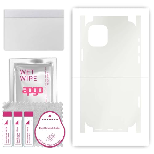 apgo Rückseite + Seiten Schutzfolie, Matt, kompatibel mit Apple iPhone 12, Hinten Hydrogel-Displayschutzfolie mit Positionierhilfe, Vollabdeckung, Kratzfest von apgo