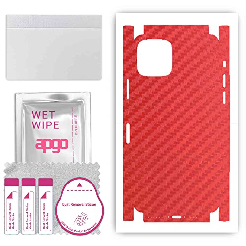 apgo Rückseite + Seiten Schutzfolie, Skin, kompatibel mit Apple iPhone 11 Pro, Hinten Displayschutzfolie aus Vinylfolie, kratzfest, einfache Montage - Karbonrot apgo Rückseite + Seiten Schutzfolie, Skin, kompatibel mit Apple iPhone 11 Pro, Hinten Displayschutzfolie aus Vinylfolie, kratzfest, einfache Montage - Karbonrot von apgo