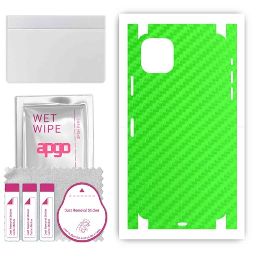 apgo Rückseite + Seiten Schutzfolie, Skin, kompatibel mit Apple iPhone 11 Pro Max, Hinten Displayschutzfolie aus Vinylfolie, kratzfest, einfache Montage - Kohlenstoff Grün apgo Rückseite + Seiten Schutzfolie, Skin, kompatibel mit Apple iPhone 11 Pro Max, Hinten Displayschutzfolie aus Vinylfolie, kratzfest, einfache Montage - Kohlenstoff Grün von apgo