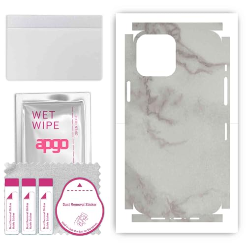 apgo Rückseite + Seiten Schutzfolie, Skin, kompatibel mit Apple iPhone 12 Pro Max, Hinten Displayschutzfolie aus Vinylfolie, Kratzfest, einfache Montage - Grauer Marmor apgo Rückseite + Seiten Schutzfolie, Skin, kompatibel mit Apple iPhone 12 Pro Max, Hinten Displayschutzfolie aus Vinylfolie, Kratzfest, einfache Montage - Grauer Marmor von apgo