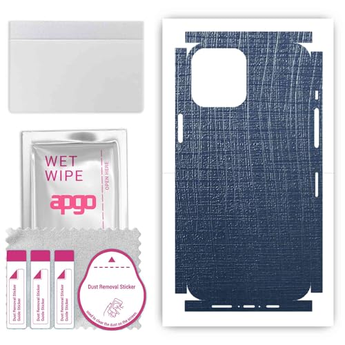 apgo Rückseite + Seiten Schutzfolie, Skin, kompatibel mit Apple iPhone 12 Pro Max, Hinten Displayschutzfolie aus Vinylfolie, Kratzfest, einfache Montage - Marineblauer Stoff apgo Rückseite + Seiten Schutzfolie, Skin, kompatibel mit Apple iPhone 12 Pro Max, Hinten Displayschutzfolie aus Vinylfolie, Kratzfest, einfache Montage - Marineblauer Stoff von apgo