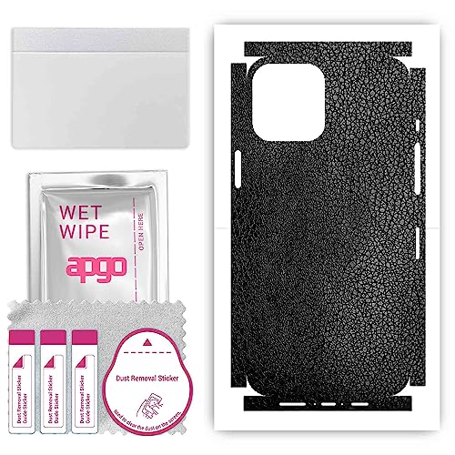 apgo Rückseite + Seiten Schutzfolie, Skin, kompatibel mit Apple iPhone 12 Pro Max, Hinten Displayschutzfolie aus Vinylfolie, Kratzfest, einfache Montage - Schwarzes Leder apgo Rückseite + Seiten Schutzfolie, Skin, kompatibel mit Apple iPhone 12 Pro Max, Hinten Displayschutzfolie aus Vinylfolie, Kratzfest, einfache Montage - Schwarzes Leder von apgo
