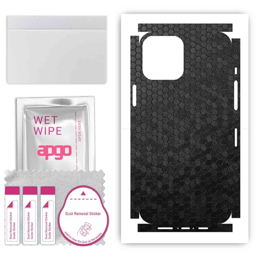 apgo Rückseite + Seiten Schutzfolie, Skin, kompatibel mit Apple iPhone 12 Pro Max, Hinten Displayschutzfolie aus Vinylfolie, kratzfest, einfache Montage - Schwarze Honigwabe apgo Rückseite + Seiten Schutzfolie, Skin, kompatibel mit Apple iPhone 12 Pro Max, Hinten Displayschutzfolie aus Vinylfolie, kratzfest, einfache Montage - Schwarze Honigwabe von apgo