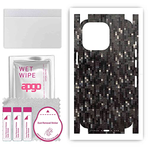 apgo Rückseite + Seiten Schutzfolie, Skin, kompatibel mit Apple iPhone 13 Pro, Hinten Displayschutzfolie aus Vinylfolie, kratzfest, einfache Montage - Carbon Black Pixel apgo Rückseite + Seiten Schutzfolie, Skin, kompatibel mit Apple iPhone 13 Pro, Hinten Displayschutzfolie aus Vinylfolie, kratzfest, einfache Montage - Carbon Black Pixel von apgo