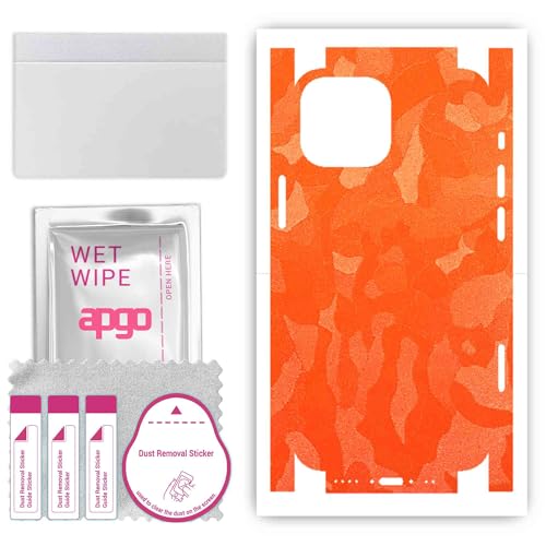 apgo Rückseite + Seiten Schutzfolie, Skin, kompatibel mit Apple iPhone 13 mini, Hinten Displayschutzfolie aus Vinylfolie, Kratzfest, einfache Montage - Tarnfarbe Orange apgo Rückseite + Seiten Schutzfolie, Skin, kompatibel mit Apple iPhone 13 mini, Hinten Displayschutzfolie aus Vinylfolie, Kratzfest, einfache Montage - Tarnfarbe Orange von apgo