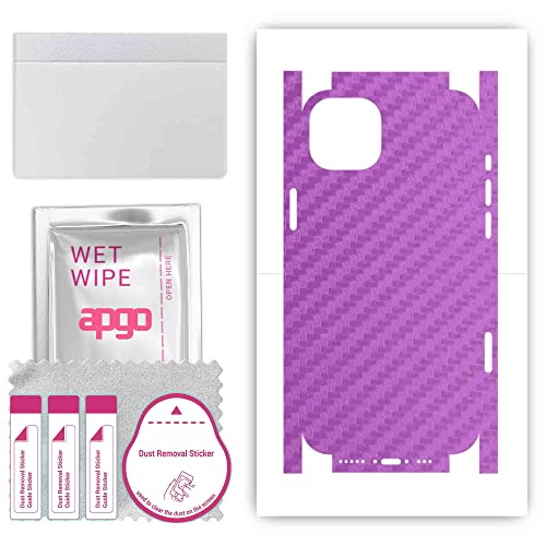 apgo Rückseite + Seiten Schutzfolie, Skin, kompatibel mit Apple iPhone 14, Hinten Displayschutzfolie aus Vinylfolie, Kratzfest, einfache Montage - Carbon Lila apgo Rückseite + Seiten Schutzfolie, Skin, kompatibel mit Apple iPhone 14, Hinten Displayschutzfolie aus Vinylfolie, Kratzfest, einfache Montage - Carbon Lila von apgo