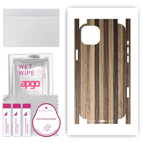 apgo Rückseite + Seiten Schutzfolie, Skin, kompatibel mit Apple iPhone 14, Hinten Displayschutzfolie aus Vinylfolie, kratzfest, einfache Montage - Gestreifte Holzmischung apgo Rückseite + Seiten Schutzfolie, Skin, kompatibel mit Apple iPhone 14, Hinten Displayschutzfolie aus Vinylfolie, kratzfest, einfache Montage - Gestreifte Holzmischung von apgo