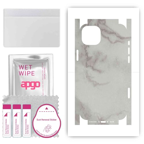 apgo Rückseite + Seiten Schutzfolie, Skin, kompatibel mit Apple iPhone 14, Hinten Displayschutzfolie aus Vinylfolie, kratzfest, einfache Montage - Grauer Marmor apgo Rückseite + Seiten Schutzfolie, Skin, kompatibel mit Apple iPhone 14, Hinten Displayschutzfolie aus Vinylfolie, kratzfest, einfache Montage - Grauer Marmor von apgo