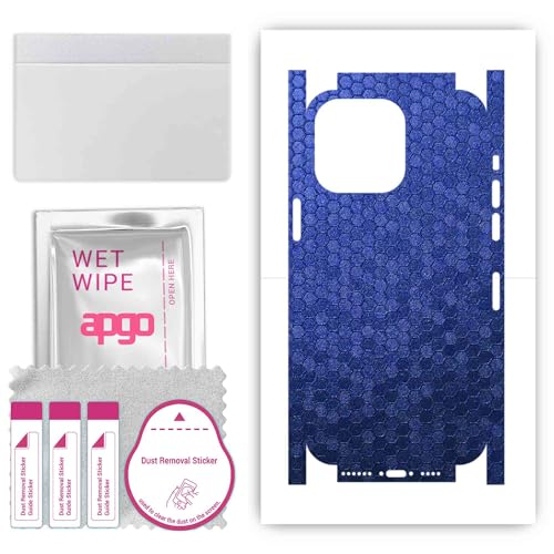 apgo Rückseite + Seiten Schutzfolie, Skin, kompatibel mit Apple iPhone 14 Pro Max, Hinten Displayschutzfolie aus Vinylfolie, Kratzfest, einfache Montage - Blaue Honigwabe apgo Rückseite + Seiten Schutzfolie, Skin, kompatibel mit Apple iPhone 14 Pro Max, Hinten Displayschutzfolie aus Vinylfolie, Kratzfest, einfache Montage - Blaue Honigwabe von apgo