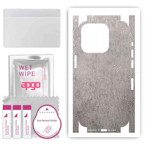 apgo Rückseite + Seiten Schutzfolie, Skin, kompatibel mit Apple iPhone 15 Pro, Hinten Displayschutzfolie aus Vinylfolie, kratzfest, einfache Montage - Beton apgo Rückseite + Seiten Schutzfolie, Skin, kompatibel mit Apple iPhone 15 Pro, Hinten Displayschutzfolie aus Vinylfolie, kratzfest, einfache Montage - Beton von apgo