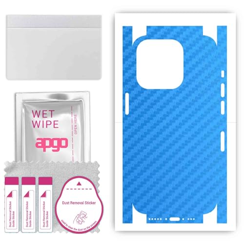 apgo Rückseite + Seiten Schutzfolie, Skin, kompatibel mit Apple iPhone 15 Pro, Hinten Displayschutzfolie aus Vinylfolie, Kratzfest, einfache Montage - Kohlenstoffblau apgo Rückseite + Seiten Schutzfolie, Skin, kompatibel mit Apple iPhone 15 Pro, Hinten Displayschutzfolie aus Vinylfolie, Kratzfest, einfache Montage - Kohlenstoffblau von apgo