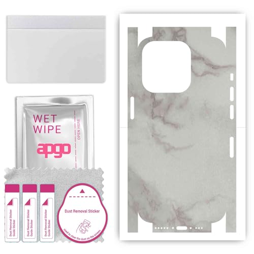 apgo Rückseite + Seiten Schutzfolie, Skin, kompatibel mit Apple iPhone 15 Pro Max, Hinten Displayschutzfolie aus Vinylfolie, kratzfest, einfache Montage - Grauer Marmor apgo Rückseite + Seiten Schutzfolie, Skin, kompatibel mit Apple iPhone 15 Pro Max, Hinten Displayschutzfolie aus Vinylfolie, kratzfest, einfache Montage - Grauer Marmor von apgo