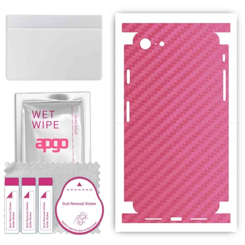 apgo Rückseite + Seiten Schutzfolie, Skin, kompatibel mit Apple iPhone 8, Hinten Displayschutzfolie aus Vinylfolie, kratzfest, einfache Montage - Carbon Rosa apgo Rückseite + Seiten Schutzfolie, Skin, kompatibel mit Apple iPhone 8, Hinten Displayschutzfolie aus Vinylfolie, kratzfest, einfache Montage - Carbon Rosa von apgo