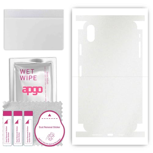 apgo Rückseite + Seiten Schutzfolie, Skin, kompatibel mit Apple iPhone XS Max, Hinten Displayschutzfolie aus Vinylfolie, kratzfest, einfache Montage - Matt Transparent apgo Rückseite + Seiten Schutzfolie, Skin, kompatibel mit Apple iPhone XS Max, Hinten Displayschutzfolie aus Vinylfolie, kratzfest, einfache Montage - Matt Transparent von apgo