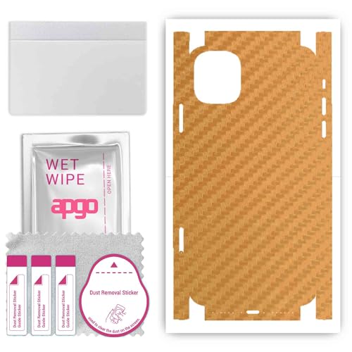 apgo Rückseite + Seiten Schutzfolie, Skin, kompatibel mit Apple iPhone 11, Hinten Displayschutzfolie aus Vinylfolie, kratzfest, einfache Montage - Kohlenstoff-Gold apgo Rückseite + Seiten Schutzfolie, Skin, kompatibel mit Apple iPhone 11, Hinten Displayschutzfolie aus Vinylfolie, kratzfest, einfache Montage - Kohlenstoff-Gold von apgo