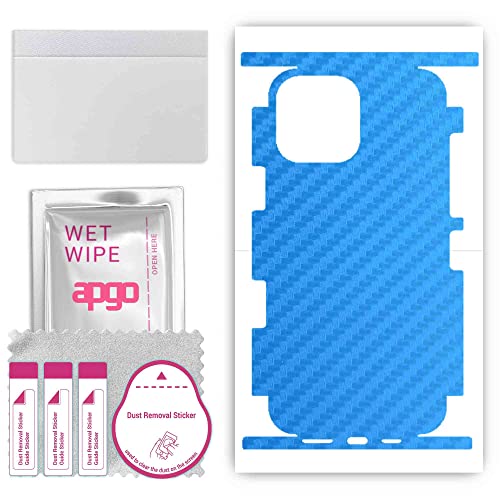 apgo Rückseite + Seiten Schutzfolie, Skin, kompatibel mit Apple iPhone 13 Pro Max, Hinten Displayschutzfolie aus Vinylfolie, kratzfest, einfache Montage - Kohlenstoffblau apgo Rückseite + Seiten Schutzfolie, Skin, kompatibel mit Apple iPhone 13 Pro Max, Hinten Displayschutzfolie aus Vinylfolie, kratzfest, einfache Montage - Kohlenstoffblau von apgo