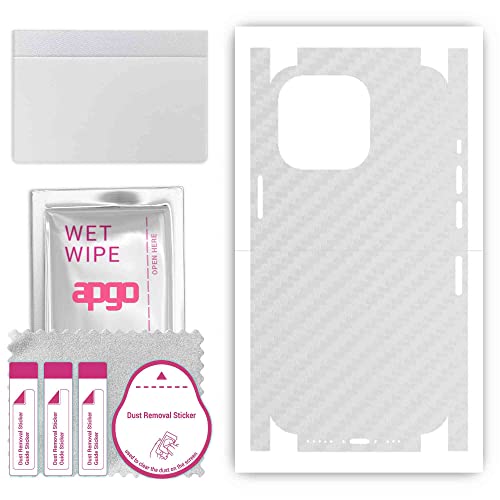 apgo Rückseite + Seiten Schutzfolie Aufkleber Folie Vinyl für Apple iPhone 13 Pro - Transparenter Carbon von apgo