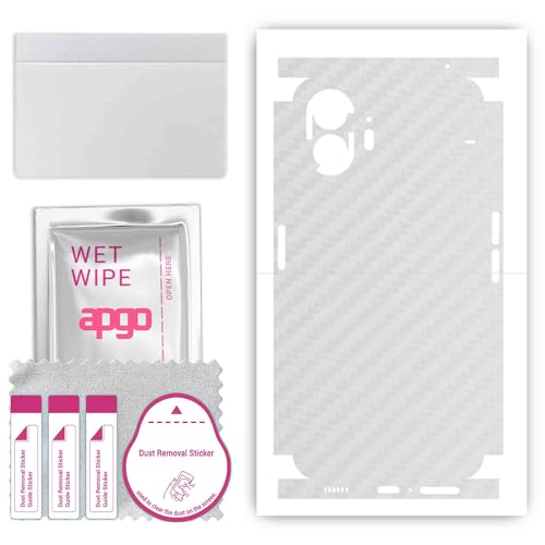 apgo Rückseite + Seiten Schutzfolie Aufkleber Folie Vinyl für Nothing Phone 2 - Transparenter Carbon von apgo