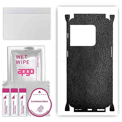 apgo Rückseite + Seiten Schutzfolie Aufkleber Folie Vinyl für OnePlus 10 Pro - Schwarzes Leder von apgo