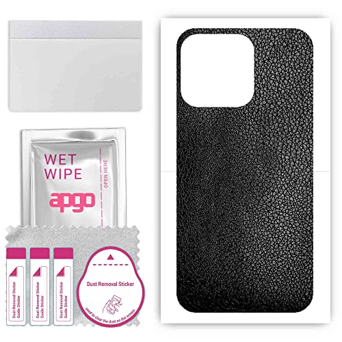 apgo Rückseite Schutzfolie, Skin, kompatibel mit Apple iPhone 13 Pro, Hinten Displayschutzfolie aus Vinylfolie, kratzfest, einfache Montage - Schwarzes Leder apgo Rückseite Schutzfolie, Skin, kompatibel mit Apple iPhone 13 Pro, Hinten Displayschutzfolie aus Vinylfolie, kratzfest, einfache Montage - Schwarzes Leder von apgo