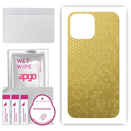 apgo Rückseite Schutzfolie, Skin, kompatibel mit Apple iPhone 13 Pro Max, Hinten Displayschutzfolie aus Vinylfolie, kratzfest, einfache Montage - Goldwabe apgo Rückseite Schutzfolie, Skin, kompatibel mit Apple iPhone 13 Pro Max, Hinten Displayschutzfolie aus Vinylfolie, kratzfest, einfache Montage - Goldwabe von apgo