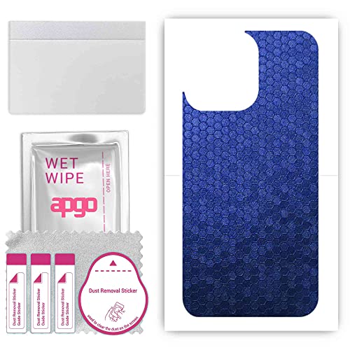 apgo Rückseite Schutzfolie, Skin, kompatibel mit Apple iPhone 14 Pro, Hinten Displayschutzfolie aus Vinylfolie, kratzfest, einfache Montage - Blaue Honigwabe apgo Rückseite Schutzfolie, Skin, kompatibel mit Apple iPhone 14 Pro, Hinten Displayschutzfolie aus Vinylfolie, kratzfest, einfache Montage - Blaue Honigwabe von apgo
