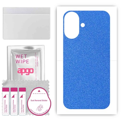 apgo Rückseite Schutzfolie, Skin, kompatibel mit Apple iPhone 16 Plus, Hinten Displayschutzfolie aus Vinylfolie, kratzfest, einfache Montage - Mattes Pastellblau apgo Rückseite Schutzfolie, Skin, kompatibel mit Apple iPhone 16 Plus, Hinten Displayschutzfolie aus Vinylfolie, kratzfest, einfache Montage - Mattes Pastellblau von apgo