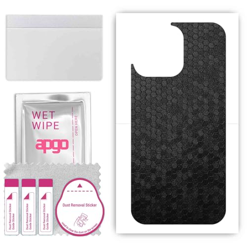 apgo Rückseite Schutzfolie, Skin, kompatibel mit Apple iPhone 16 Pro Max, Hinten Displayschutzfolie aus Vinylfolie, kratzfest, einfache Montage - Schwarze Honigwabe apgo Rückseite Schutzfolie, Skin, kompatibel mit Apple iPhone 16 Pro Max, Hinten Displayschutzfolie aus Vinylfolie, kratzfest, einfache Montage - Schwarze Honigwabe von apgo