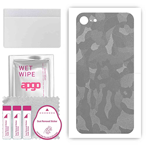 apgo Rückseite Schutzfolie, Skin, kompatibel mit Apple iPhone SE 2022, Hinten Displayschutzfolie aus Vinylfolie, kratzfest, einfache Montage - Tarnfarbe Silber apgo Rückseite Schutzfolie, Skin, kompatibel mit Apple iPhone SE 2022, Hinten Displayschutzfolie aus Vinylfolie, kratzfest, einfache Montage - Tarnfarbe Silber von apgo