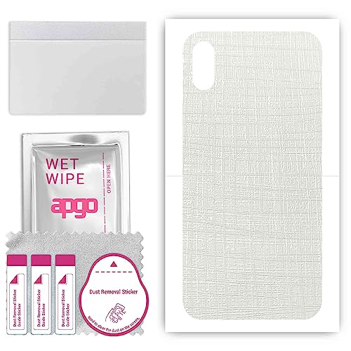 apgo Rückseite Schutzfolie, Skin, kompatibel mit Apple iPhone X, Hinten Displayschutzfolie aus Vinylfolie, kratzfest, einfache Montage - Weißer Stoff apgo Rückseite Schutzfolie, Skin, kompatibel mit Apple iPhone X, Hinten Displayschutzfolie aus Vinylfolie, kratzfest, einfache Montage - Weißer Stoff von apgo