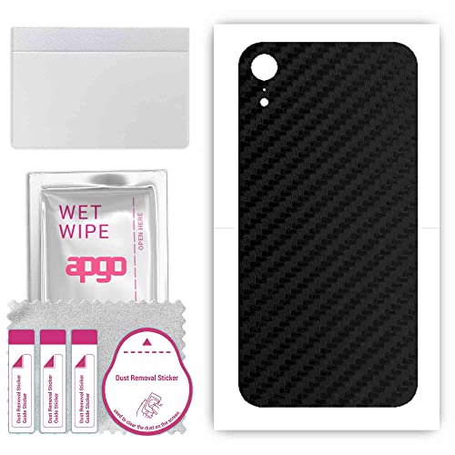apgo Rückseite Schutzfolie, Skin, kompatibel mit Apple iPhone XR, Hinten Displayschutzfolie aus Vinylfolie, kratzfest, einfache Montage - Schwarzer Kohlenstoff apgo Rückseite Schutzfolie, Skin, kompatibel mit Apple iPhone XR, Hinten Displayschutzfolie aus Vinylfolie, kratzfest, einfache Montage - Schwarzer Kohlenstoff von apgo
