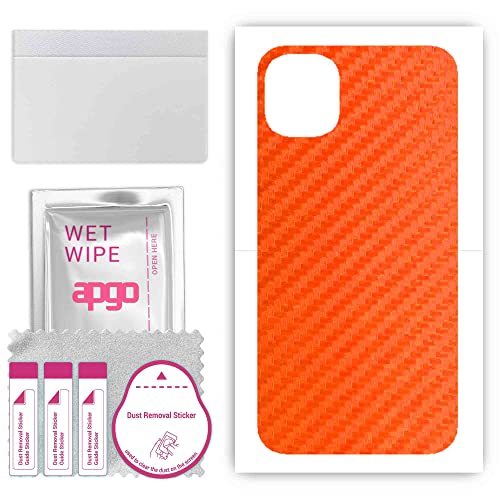apgo Rückseite Schutzfolie Aufkleber Folie Vinyl für Apple iPhone 11 - Carbon Orange von apgo