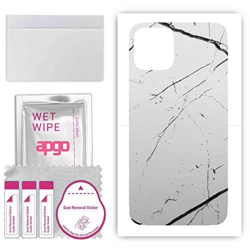 apgo Rückseite Schutzfolie Aufkleber Folie Vinyl für Apple iPhone 11 Pro - Weißer Marmor von apgo
