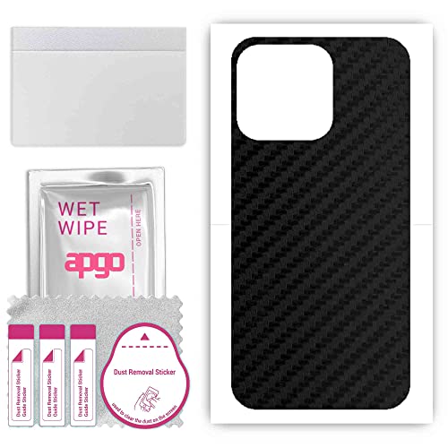 apgo Rückseite Schutzfolie, Skin, kompatibel mit Apple iPhone 13 Pro, Hinten Displayschutzfolie aus Vinylfolie, kratzfest, einfache Montage - Schwarzer Kohlenstoff apgo Rückseite Schutzfolie, Skin, kompatibel mit Apple iPhone 13 Pro, Hinten Displayschutzfolie aus Vinylfolie, kratzfest, einfache Montage - Schwarzer Kohlenstoff von apgo