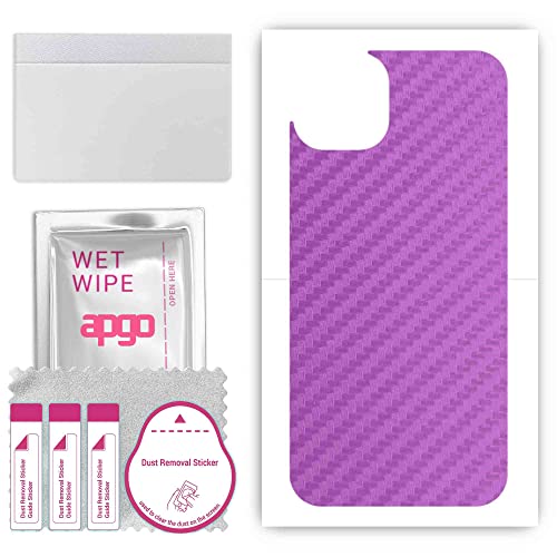 apgo Rückseite Schutzfolie Aufkleber Folie Vinyl für Apple iPhone 14 Plus - Carbon Lila/Violett von apgo
