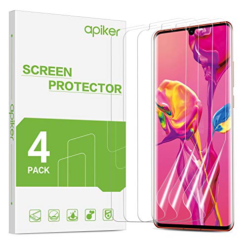 apiker 4 Stück Schutzfolie für Huawei P30 Pro, Huawei P30 Pro Displayschutzfolie， Anti-Kratzen, Anti-Öl, Anti-Bläschen, Hohe Definition, Hohe Empfindlichkeit von apiker