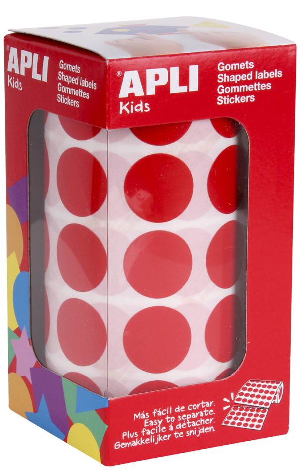 APLI Kids Sticker Creative , Rund, , auf Rolle, rot von apli kids