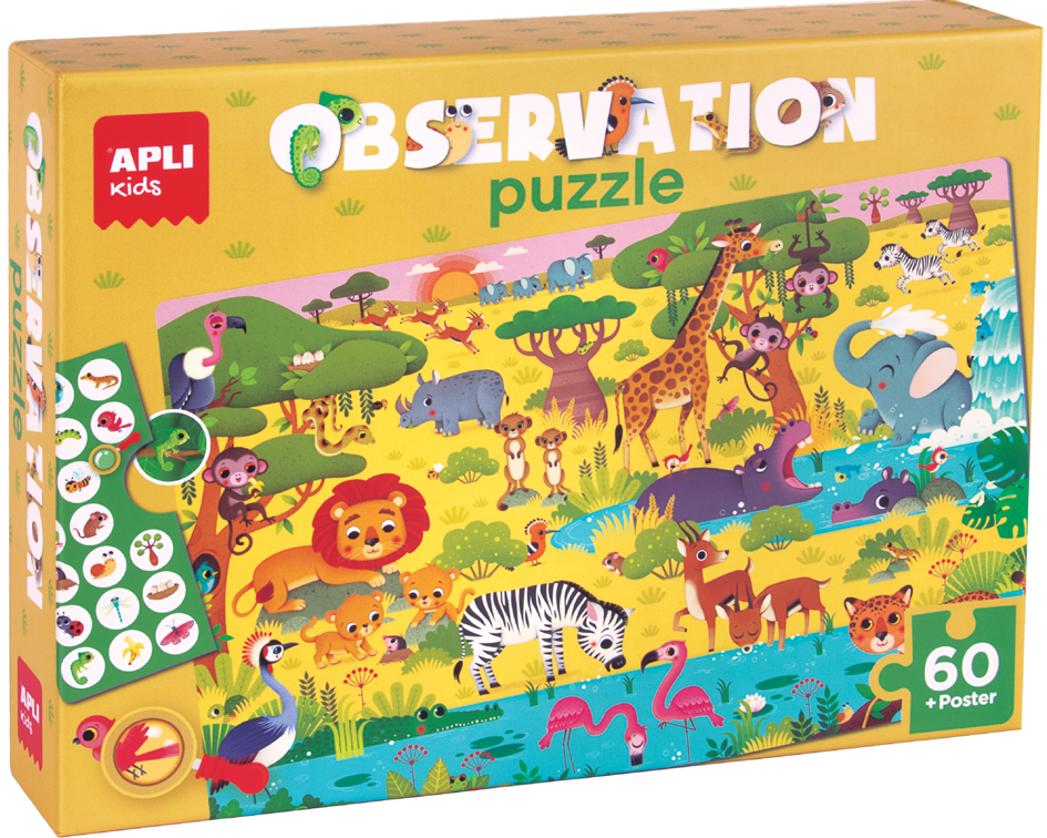APLI kids Beobachtungspuzzle Junior , Die Savanne, , 60 Teile von apli kids