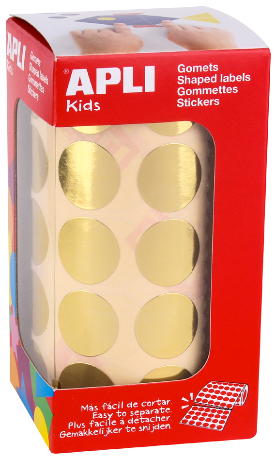 APLI kids Sticker , Rund, , auf Rolle, gold von apli kids