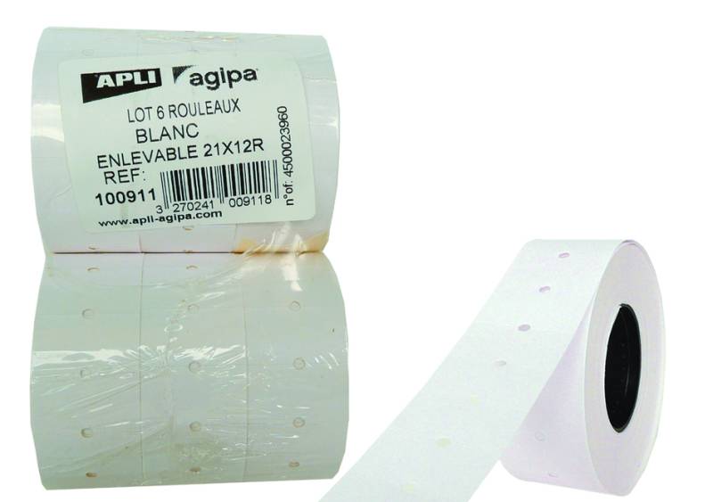 APLI Etiketten für Preisauszeichner, 21 x 12 mm, weiß von apli