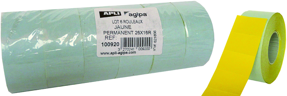 APLI Etiketten für Preisauszeichner, 26 x 16 mm, gelb von apli