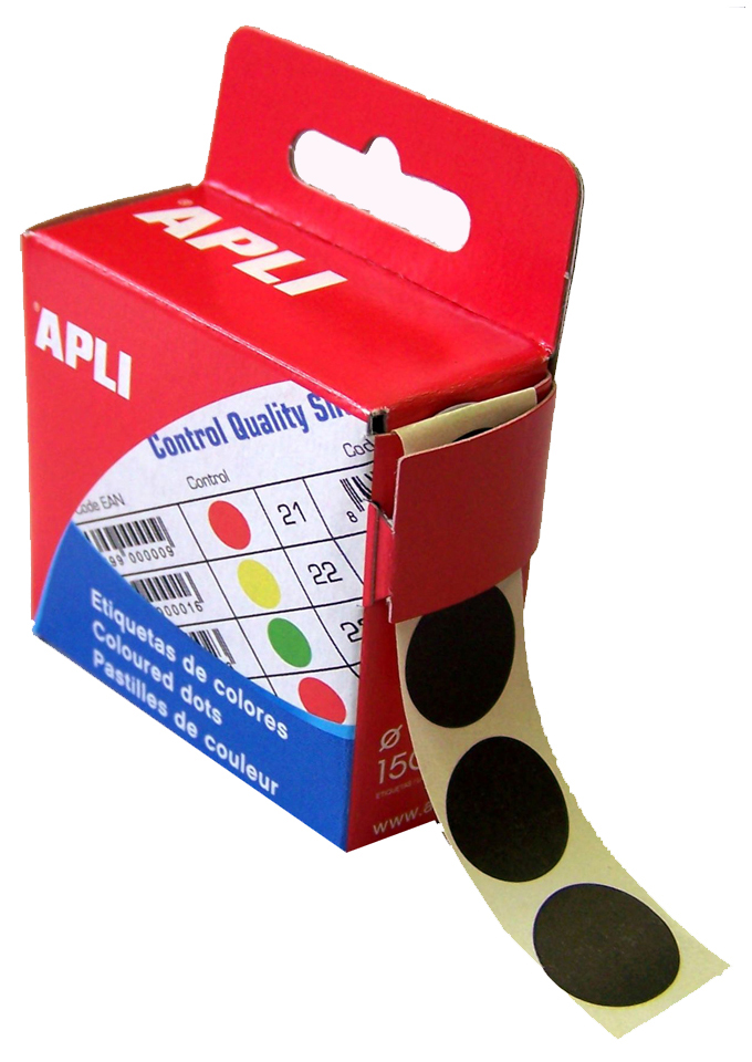 APLI Markierungspunkte, Durchmesser: 15 mm, schwarz von apli