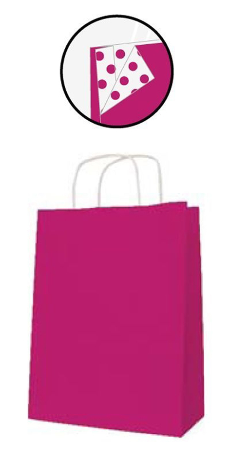 APLI Papiertragetasche - aus Kraftpapier, mittel, fuchsia von apli