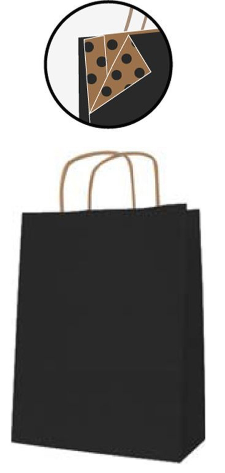 APLI Papiertragetasche - aus Kraftpapier, mittel, schwarz von apli