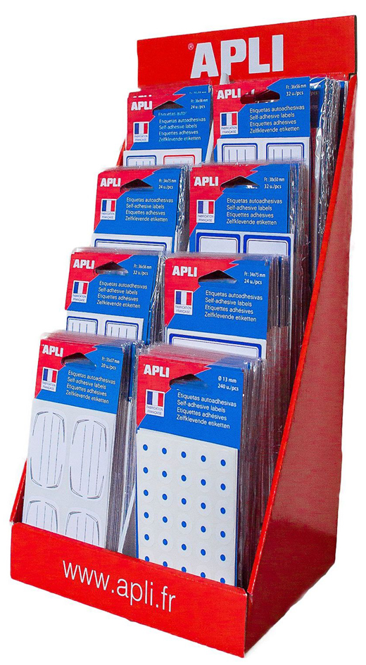 APLI Sortiment Buchetiketten, im Display von apli