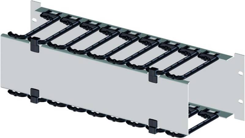 19-Kabelmanager 2 HE mit klappbarer Blende, schwarz (21-3146-35) von apranet