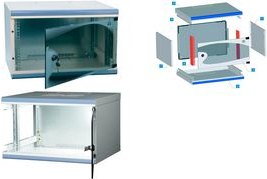 apranet 48,30cm (19) Wandverteilergehäuse optiRACK, 9 HE, Flatpack mit abnehmbaren Seitenwänden, Fronttür mit Scheibe, - 1 Stück (350-002-09) von apranet