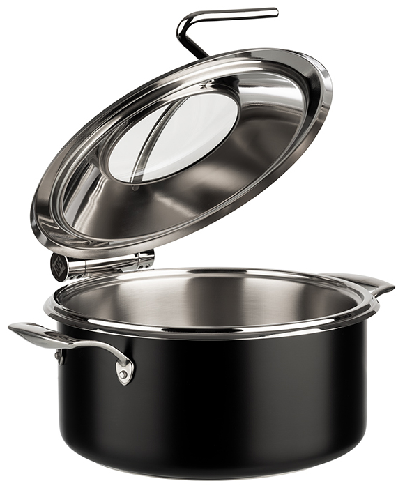 APS Chafing Dish-Set, 4-teilig, Edelstahl schwarz von aps