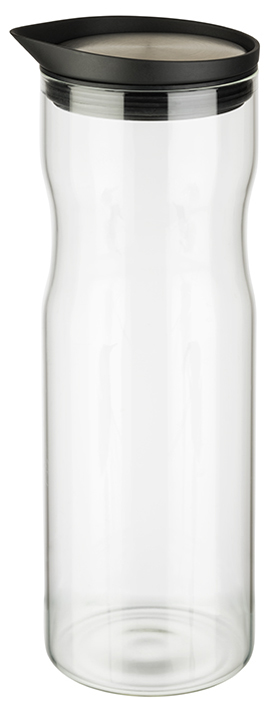APS Glaskaraffe mit Deckel, 1,0 Liter, Glas/Edelstahl von aps